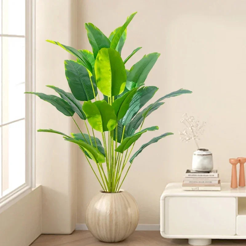 Planta Artificial Tropical – Folhas de Palmeira/Costela-de-Adão | Toque Real e Decoração Sofisticada