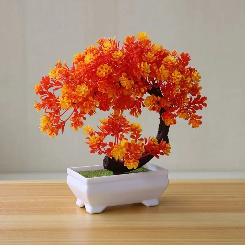 Artificial Plants Bonsai Simulated Tree Potted Plants Fake Flowers Table Potted Ornaments