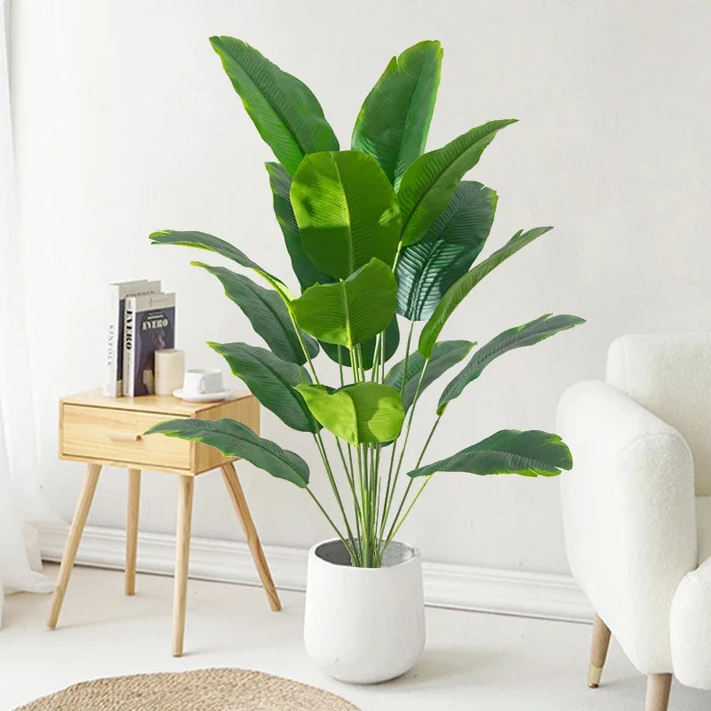 Planta Artificial Tropical – Folhas de Palmeira/Costela-de-Adão | Toque Real e Decoração Sofisticada