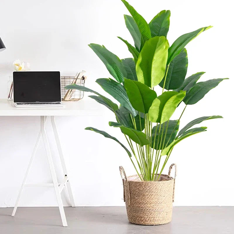 Planta Artificial Tropical – Folhas de Palmeira/Costela-de-Adão | Toque Real e Decoração Sofisticada