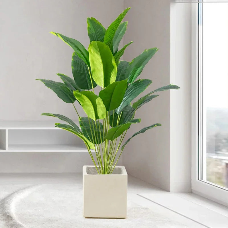 Planta Artificial Tropical – Folhas de Palmeira/Costela-de-Adão | Toque Real e Decoração Sofisticada